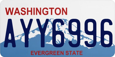 WA license plate AYY6996