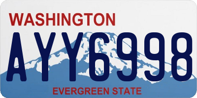 WA license plate AYY6998