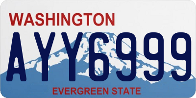 WA license plate AYY6999