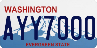 WA license plate AYY7000