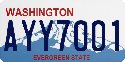 WA license plate AYY7001