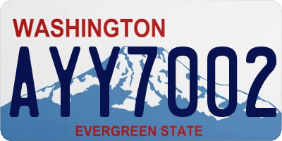 WA license plate AYY7002