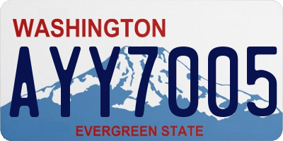 WA license plate AYY7005