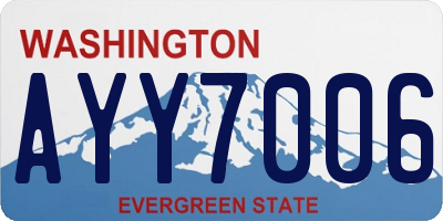 WA license plate AYY7006