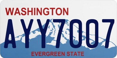 WA license plate AYY7007