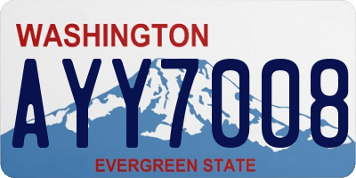 WA license plate AYY7008