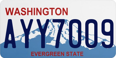 WA license plate AYY7009