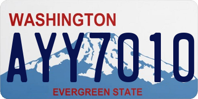 WA license plate AYY7010