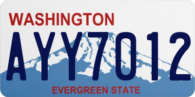 WA license plate AYY7012