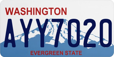 WA license plate AYY7020