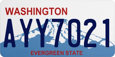 WA license plate AYY7021