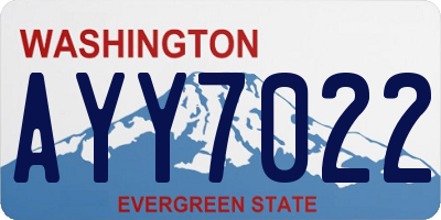 WA license plate AYY7022