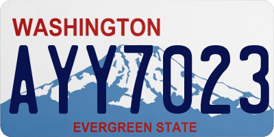 WA license plate AYY7023