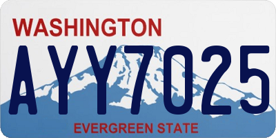 WA license plate AYY7025