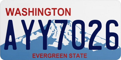 WA license plate AYY7026