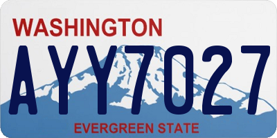 WA license plate AYY7027