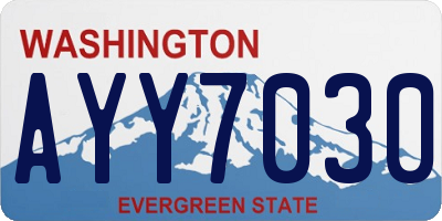 WA license plate AYY7030