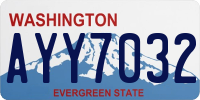 WA license plate AYY7032