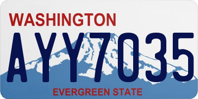 WA license plate AYY7035