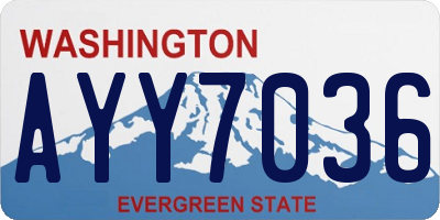 WA license plate AYY7036