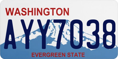 WA license plate AYY7038