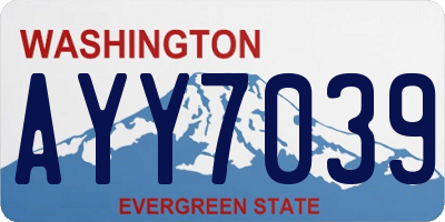 WA license plate AYY7039