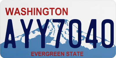 WA license plate AYY7040