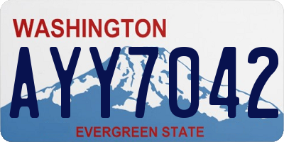 WA license plate AYY7042