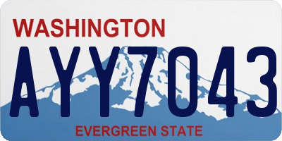 WA license plate AYY7043