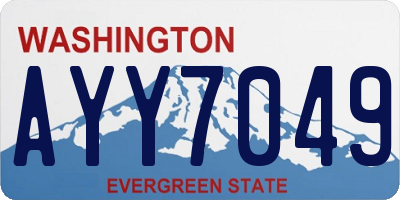 WA license plate AYY7049