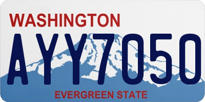 WA license plate AYY7050