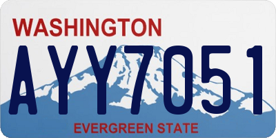 WA license plate AYY7051