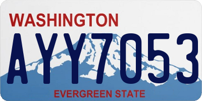 WA license plate AYY7053