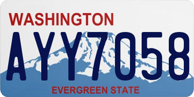 WA license plate AYY7058