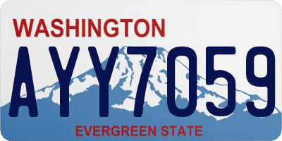 WA license plate AYY7059