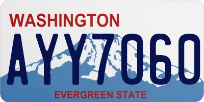 WA license plate AYY7060