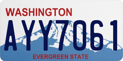 WA license plate AYY7061