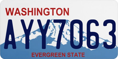 WA license plate AYY7063