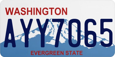 WA license plate AYY7065