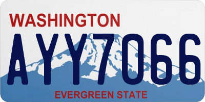 WA license plate AYY7066