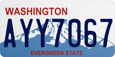 WA license plate AYY7067