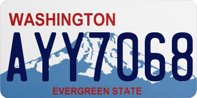 WA license plate AYY7068