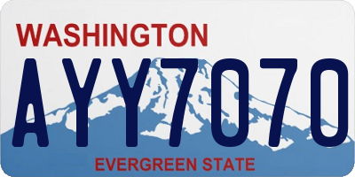 WA license plate AYY7070