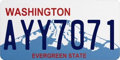 WA license plate AYY7071