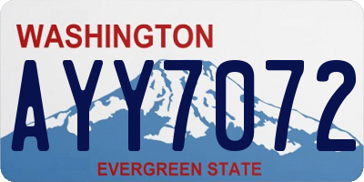 WA license plate AYY7072