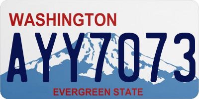 WA license plate AYY7073