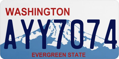 WA license plate AYY7074