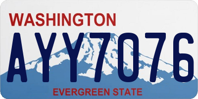 WA license plate AYY7076