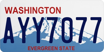 WA license plate AYY7077