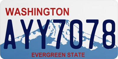 WA license plate AYY7078